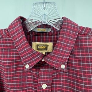 The Foundry Supply Co. Men's Red Plaid Button Down Shirt